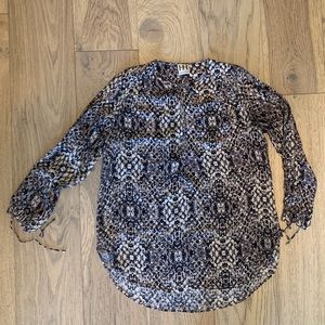 HAUTE HIPPIE PRINTED BLOUSE WITH LACING - SIZE S